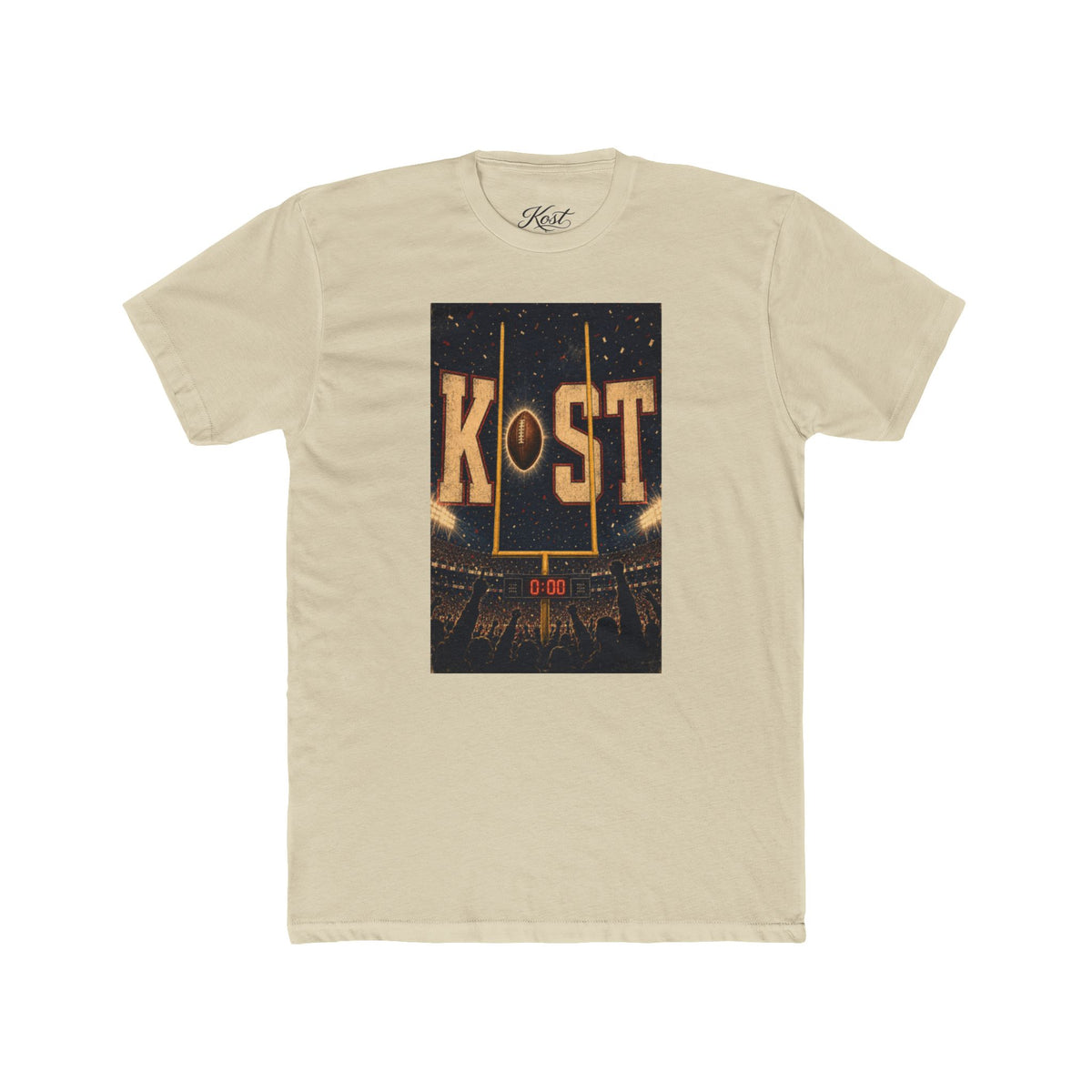KOST Football Goal Tee — Vintage Stadium Graphic Crew Shirt