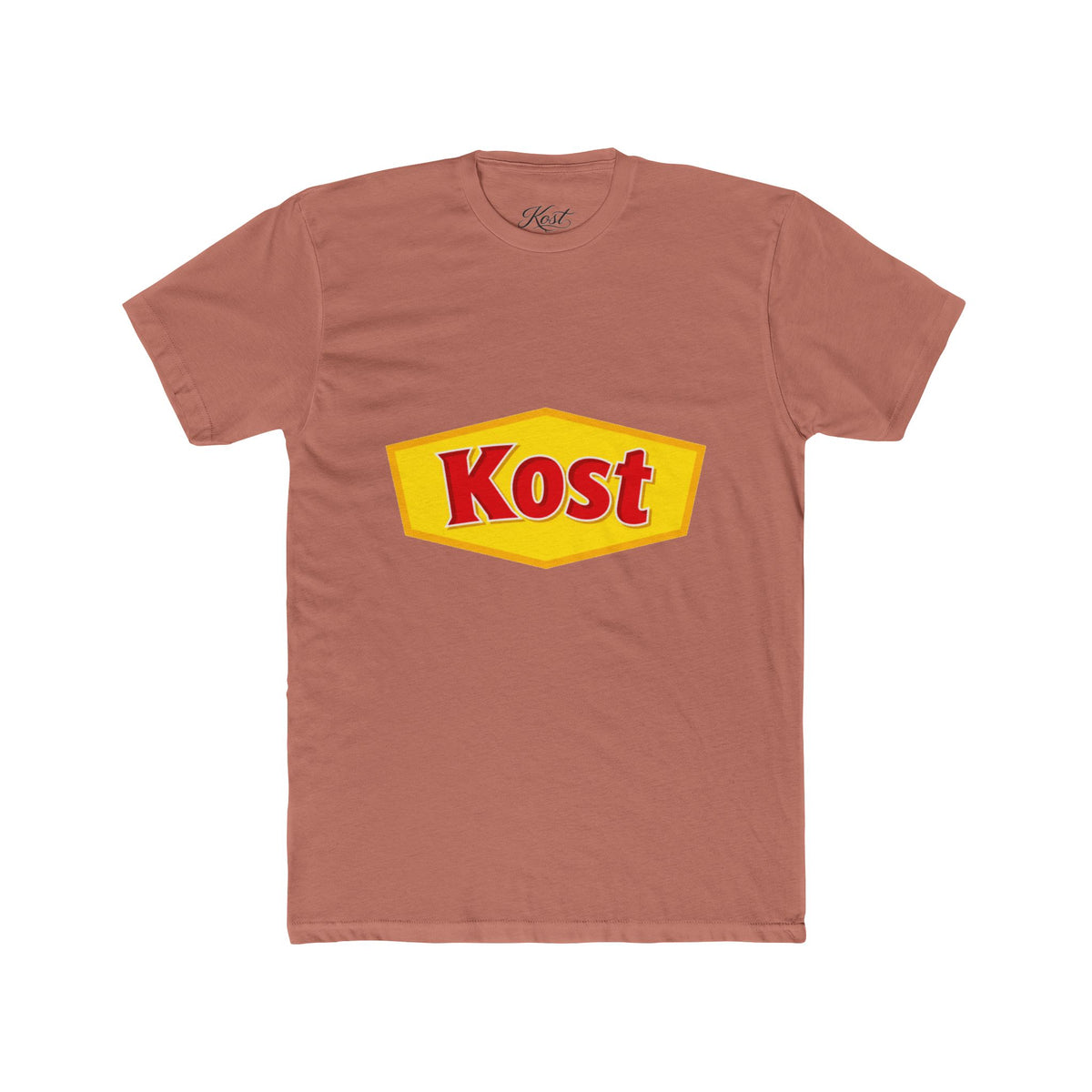 Kost Logo Tee — Retro Yellow & Red Graphic T-Shirt