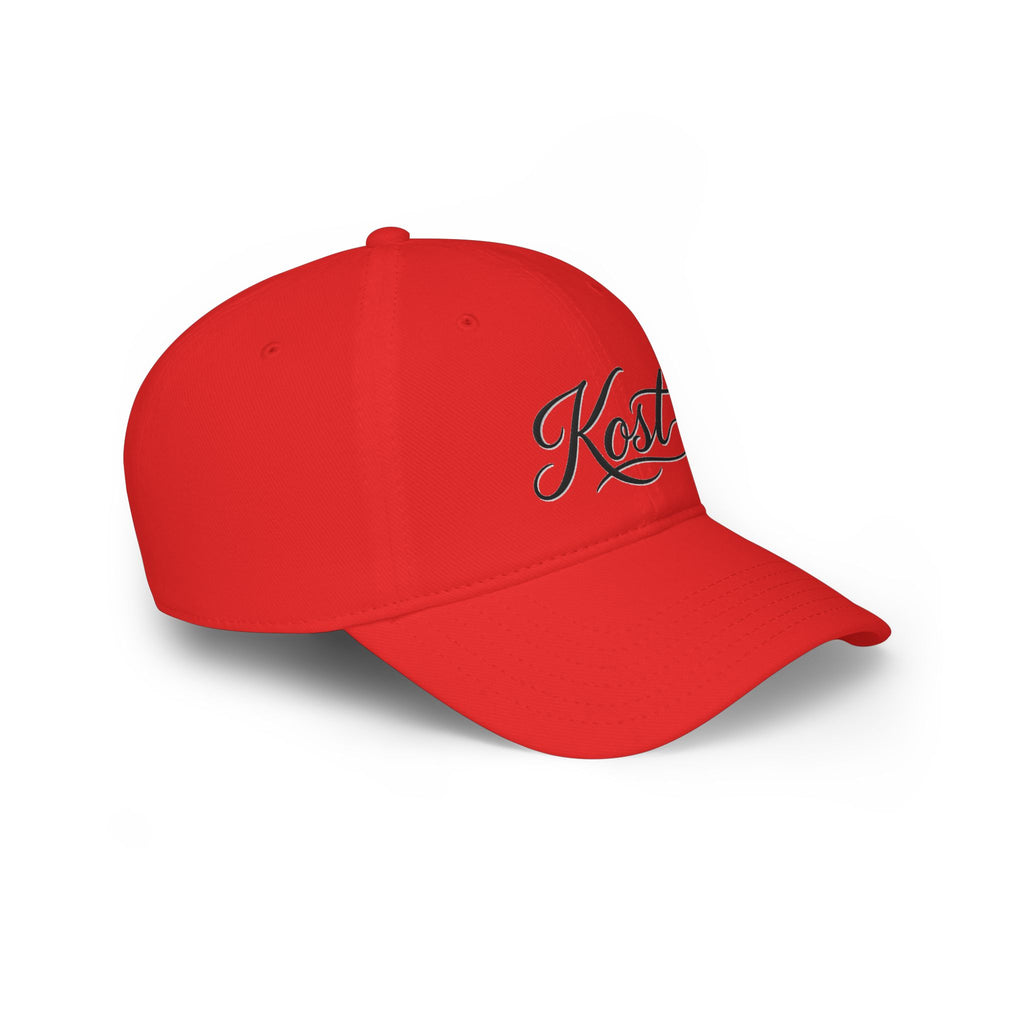 Kost Script Embroidered Baseball Cap — Classic Red Low-Profile Hat
