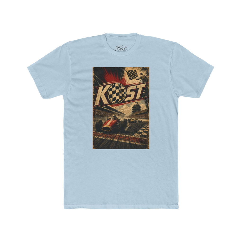 Retro Racing T-Shirt — "KOST" Vintage Checkered Flag Tee