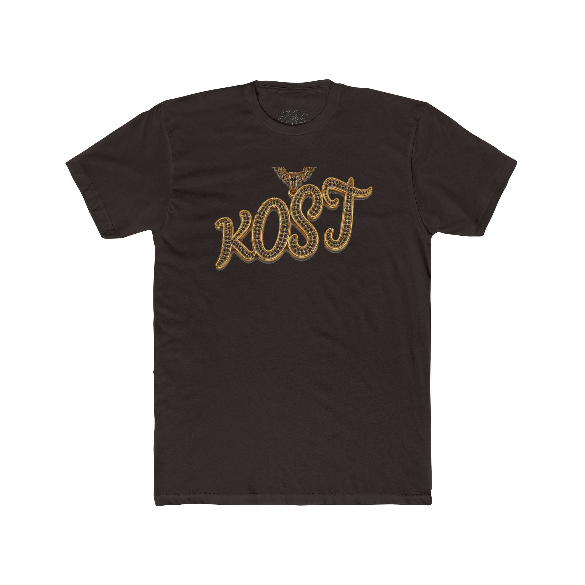 KOST Script Logo Tee — Vintage Rhinestone Lettering Cotton T-Shirt