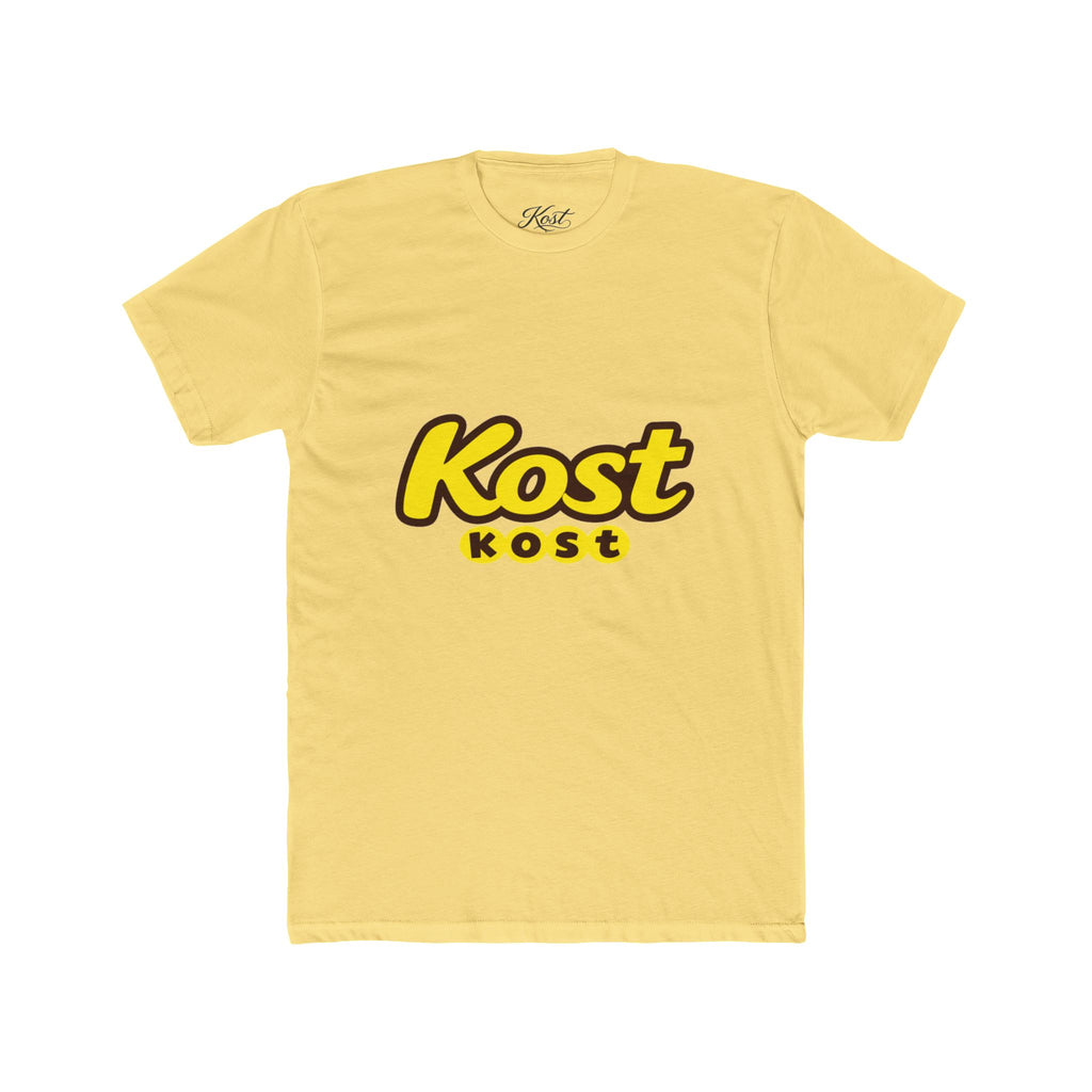Kost Logo Tee — Retro Yellow Script Graphic T-Shirt