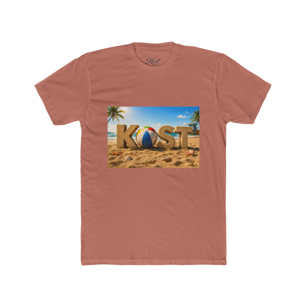 Coastal Beach Tee — 'KOST' Sand & Surf Graphic T-Shirt