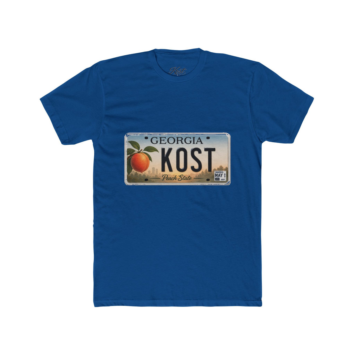 Georgia Peach License Plate T‑Shirt — KOST Personalized Retro Tee