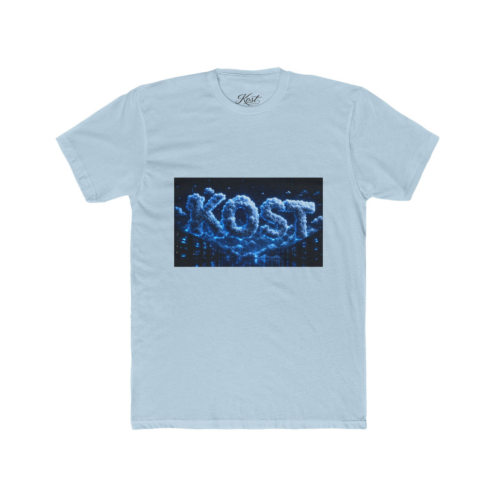 KOST Neon Bubble Logo Tee — Retro Blue Graphic T-Shirt