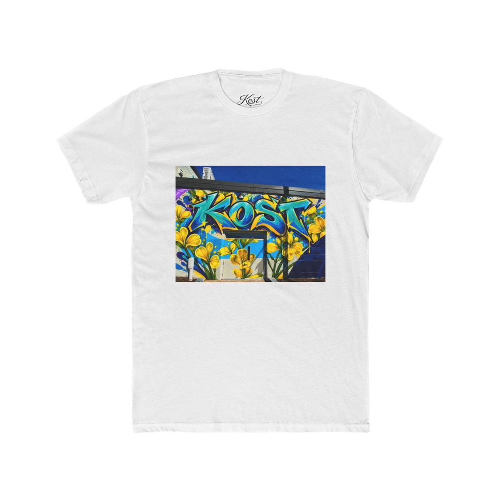 Graffiti 'KOST' Crew Tee — Urban Street Art Floral Graphic T-Shirt