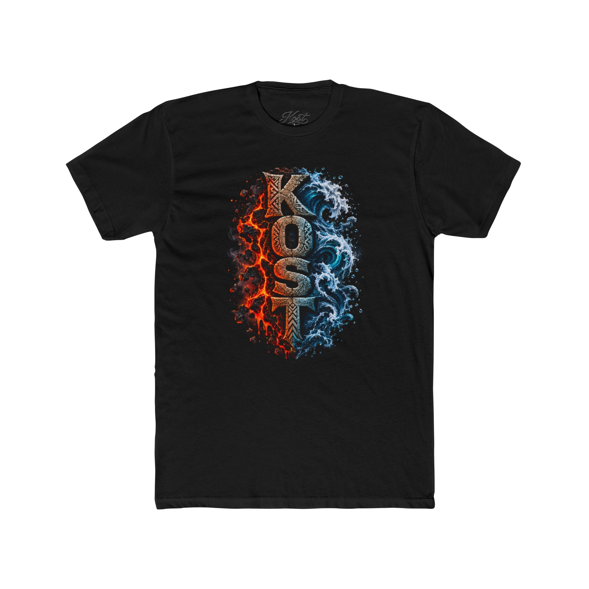 Crew Tee - 'KOSU' Red & Blue Grunge Wave Graphic