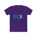 Retro 3D 'Kost' Graphic Tee - Bold Blue Logo Cotton T-Shirt