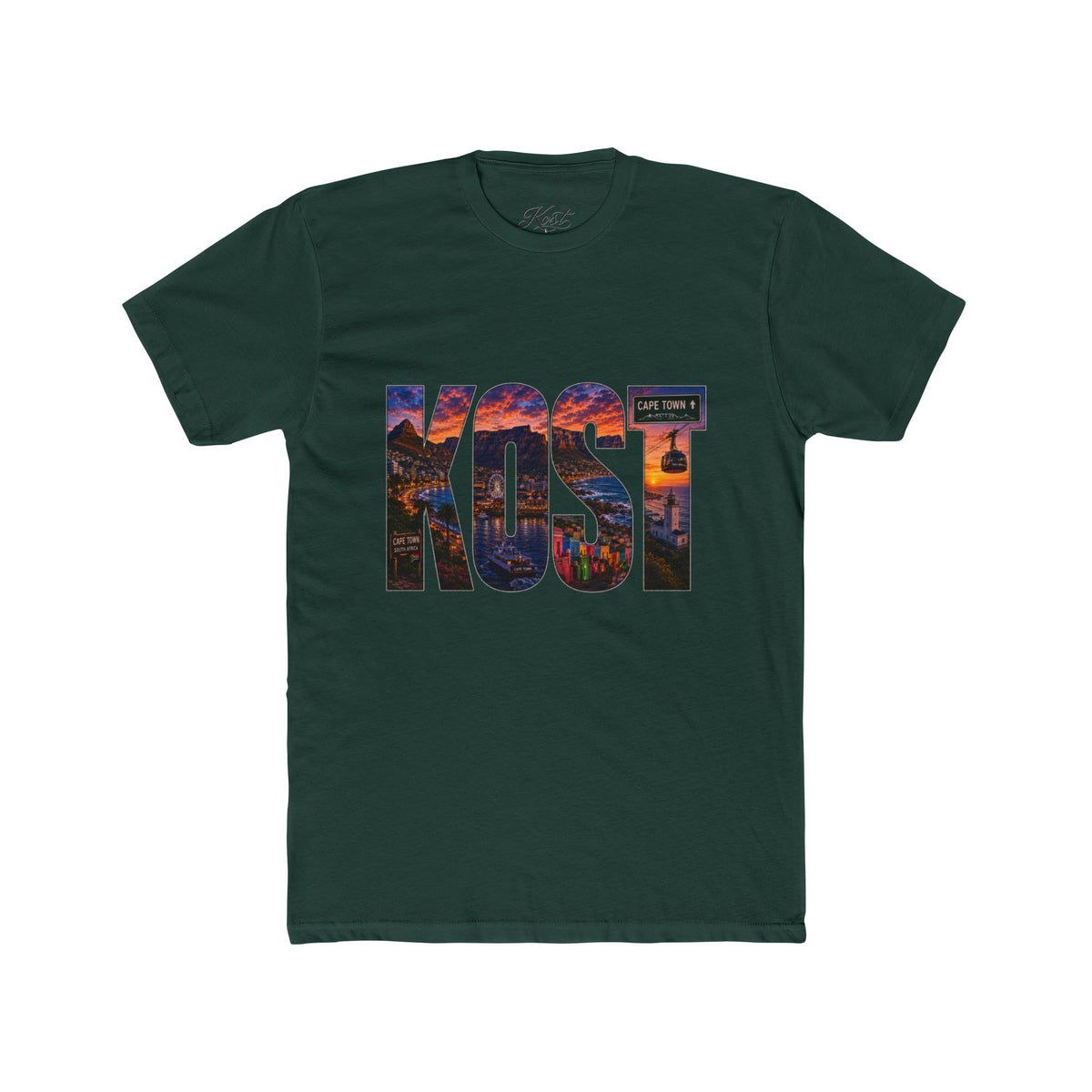 KOST Cityscape Tee — Sunset Photo Lettering Graphic T‑Shirt