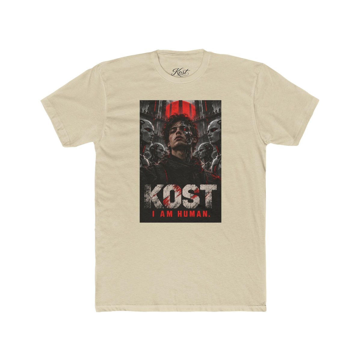 KOST "I Am Human" Graphic Tee — Dark Sci‑Fi Horror Movie Shirt