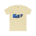 Retro 3D 'Kost' Graphic Tee - Bold Blue Logo Cotton T-Shirt