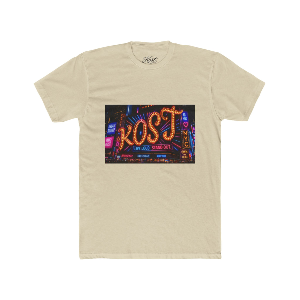Kost Neon Sign Graphic Tee — Retro City Nightlife T-Shirt