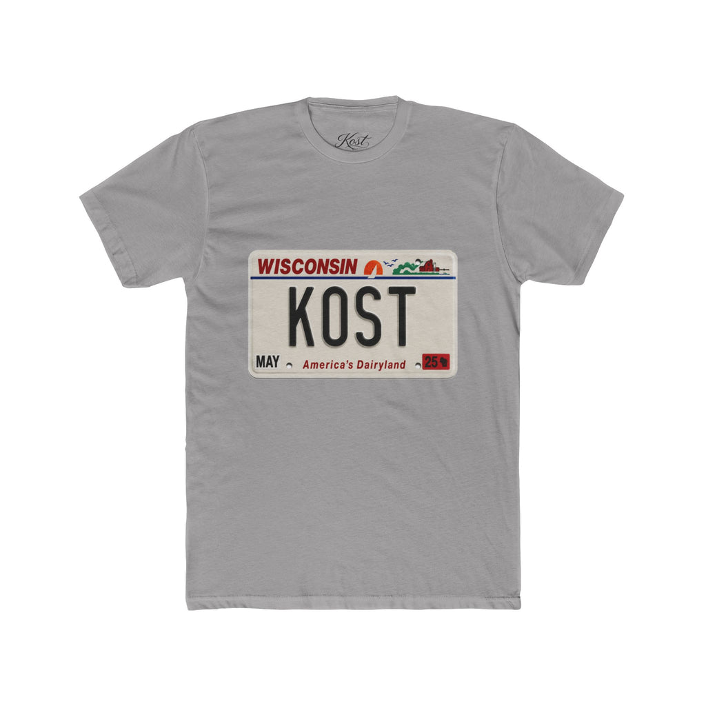 Wisconsin License Plate 'KOST' T‑Shirt — Retro America’s Dairyland Tee