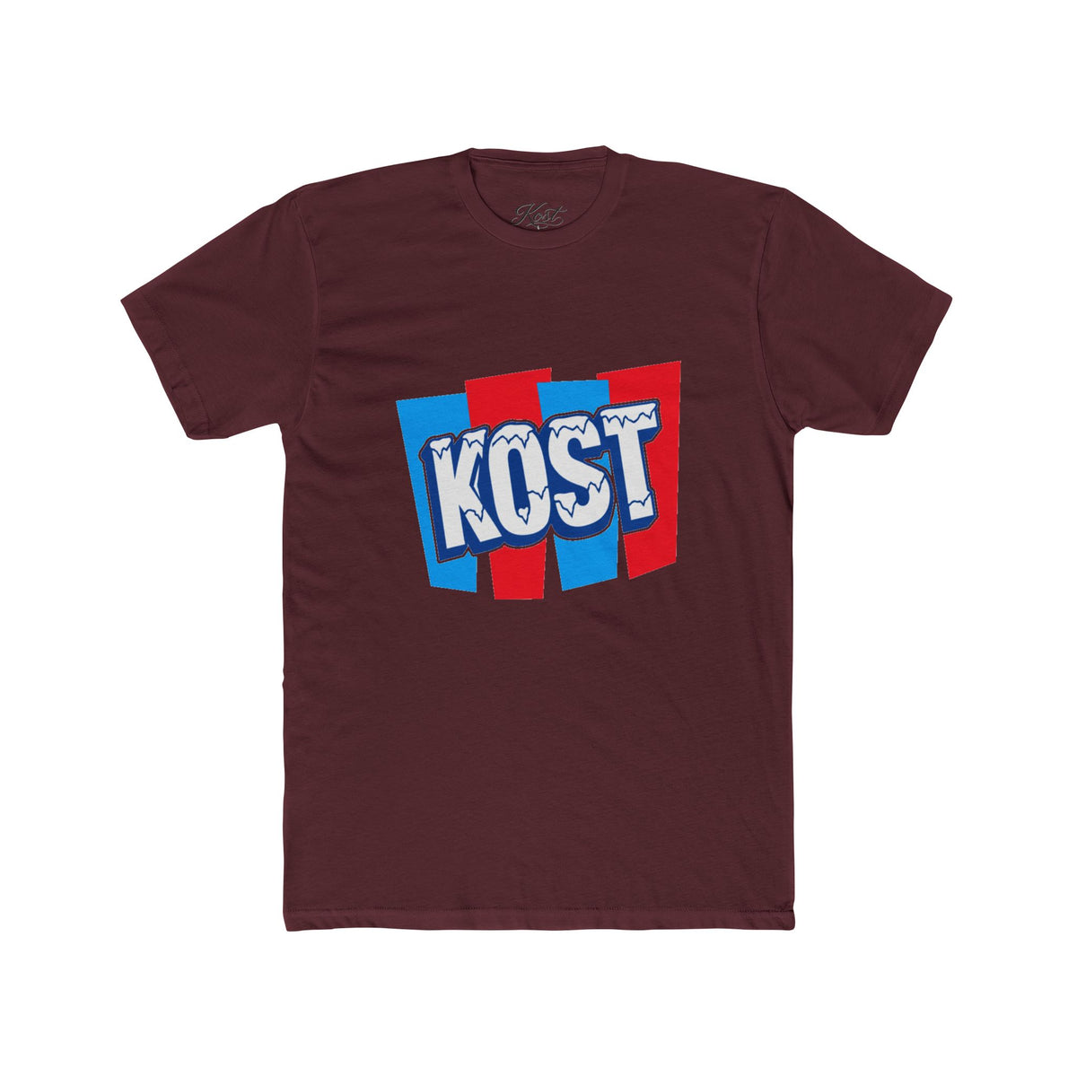 Kost Retro Logo T-Shirt — Red & Blue Graphic Crew Tee