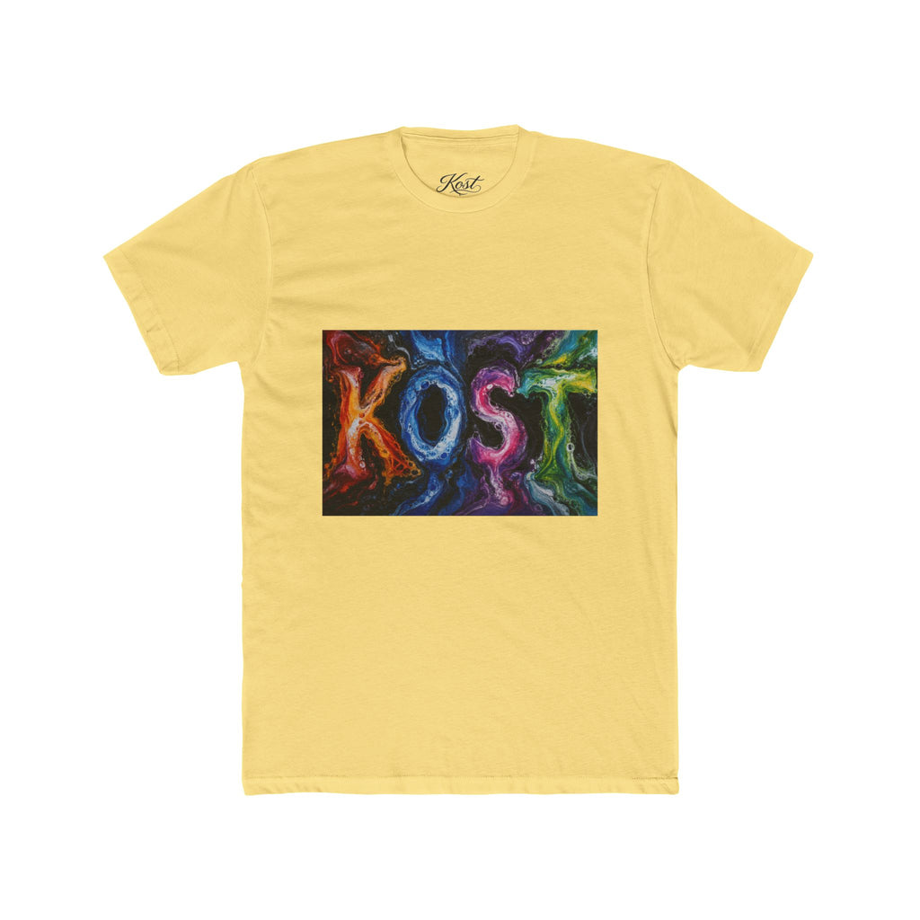 KOST Colorful Smoke Graphic Tee — Vibrant Abstract Lettering T-Shirt