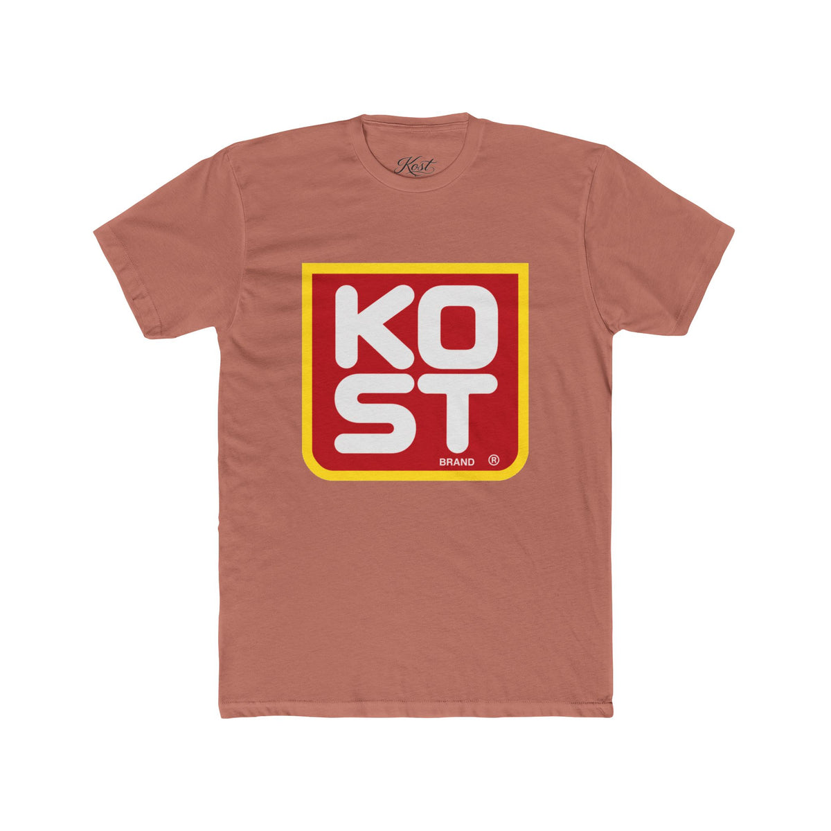Vintage Retro Logo Tee — "KOST" Bold Square Graphic T-Shirt