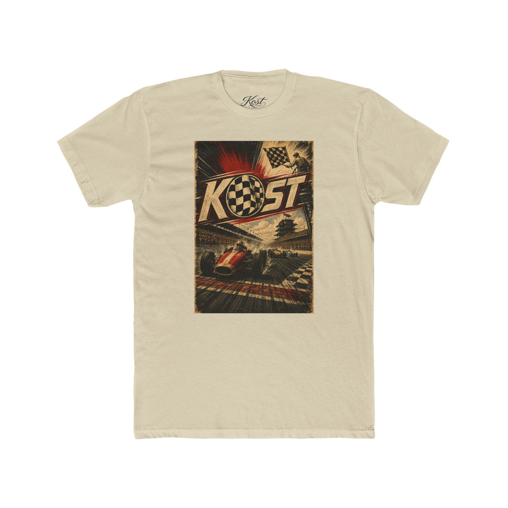 Retro Racing T-Shirt — "KOST" Vintage Checkered Flag Tee