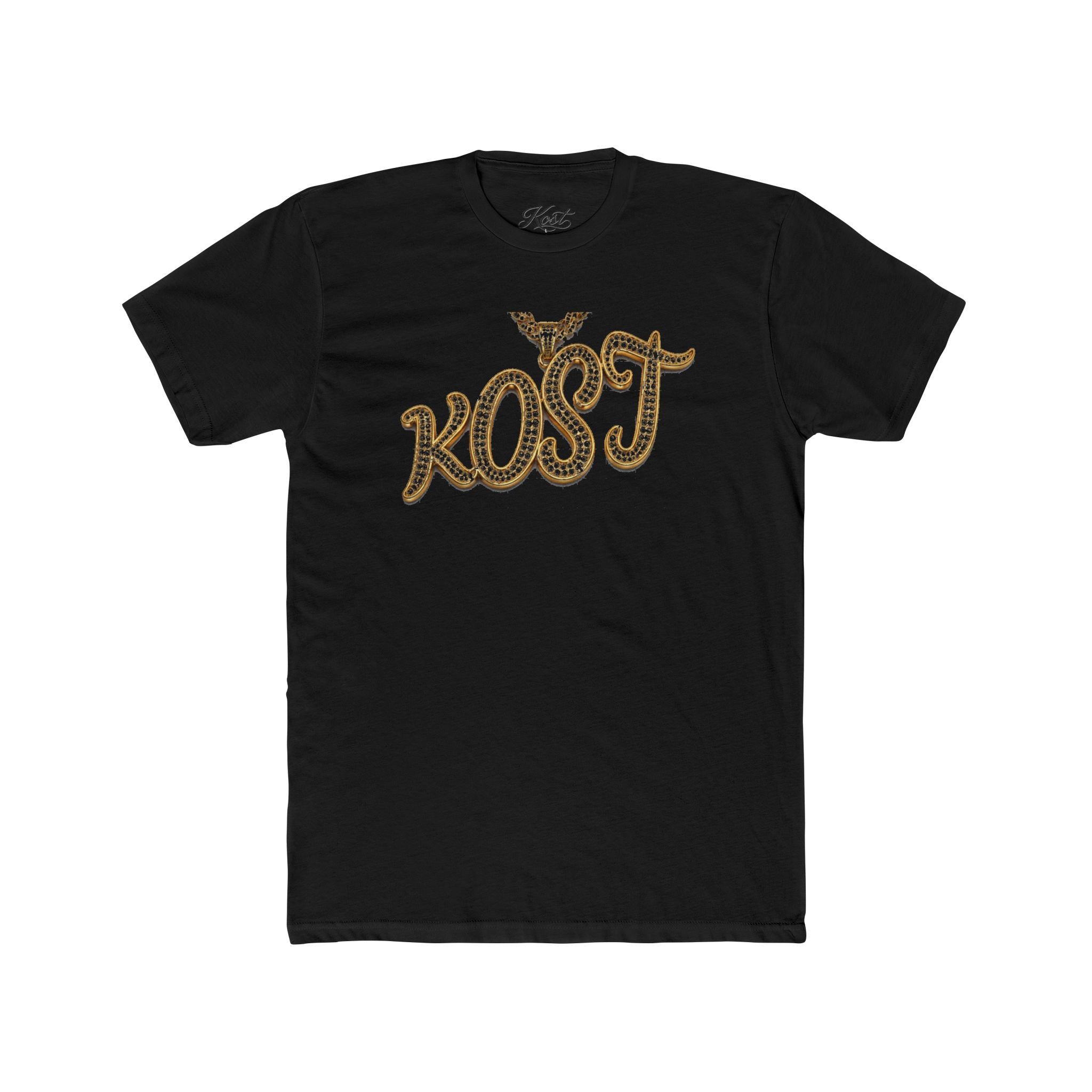 KOST Script Logo Tee — Vintage Rhinestone Lettering Cotton T-Shirt