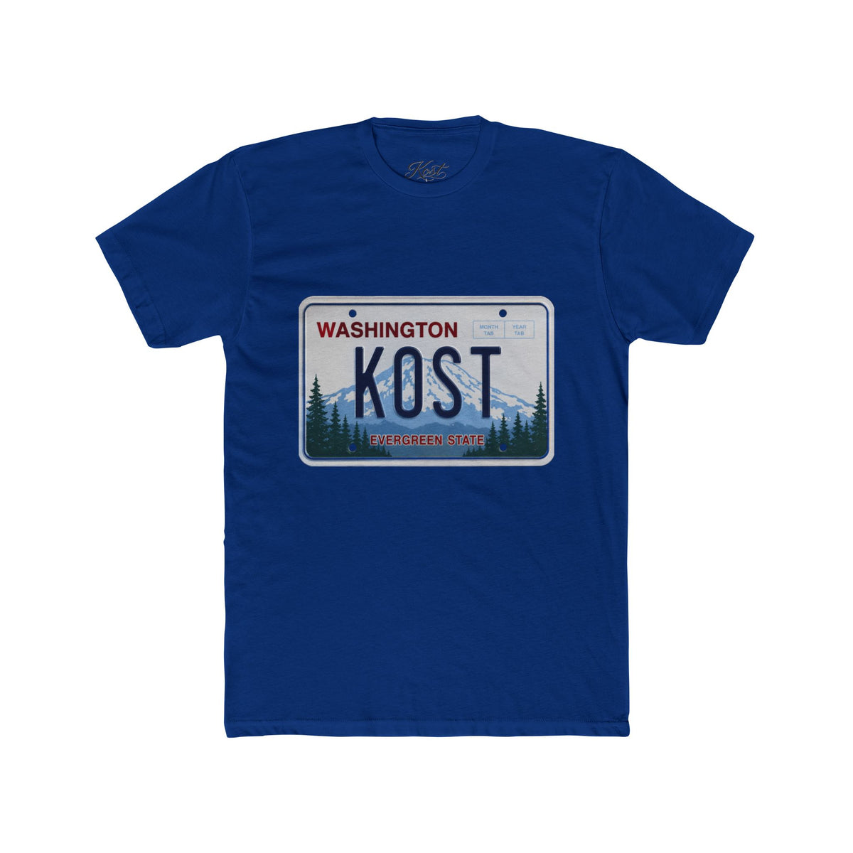 Washington License Plate Tee — 'KOST' Mountain Forest Graphic Shirt