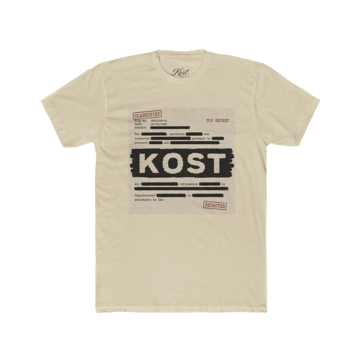 KOST Censored Records Tee — Vintage Dossier Graphic Cotton Shirt
