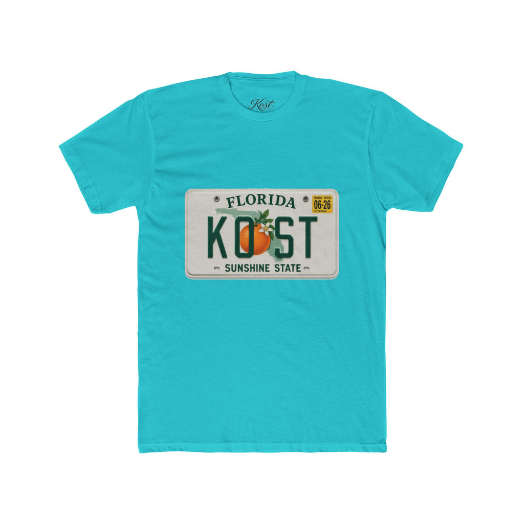 Florida License Plate Tee - 'KOST' Sunshine State Orange Design