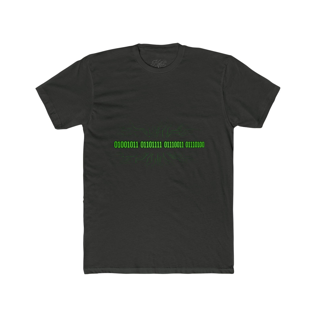White Crew Tee — Minimal Green Stripe Graphic Tee