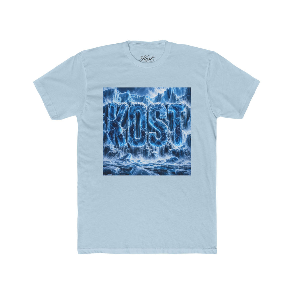 KOST Waterfall Graphic Tee — Blue Wave Texture Crew Shirt
