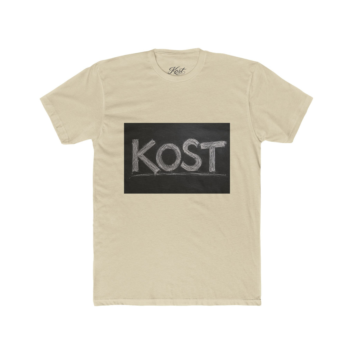 KOST Chalkboard Logo Tee — Vintage Chalk Graphic Cotton T‑Shirt