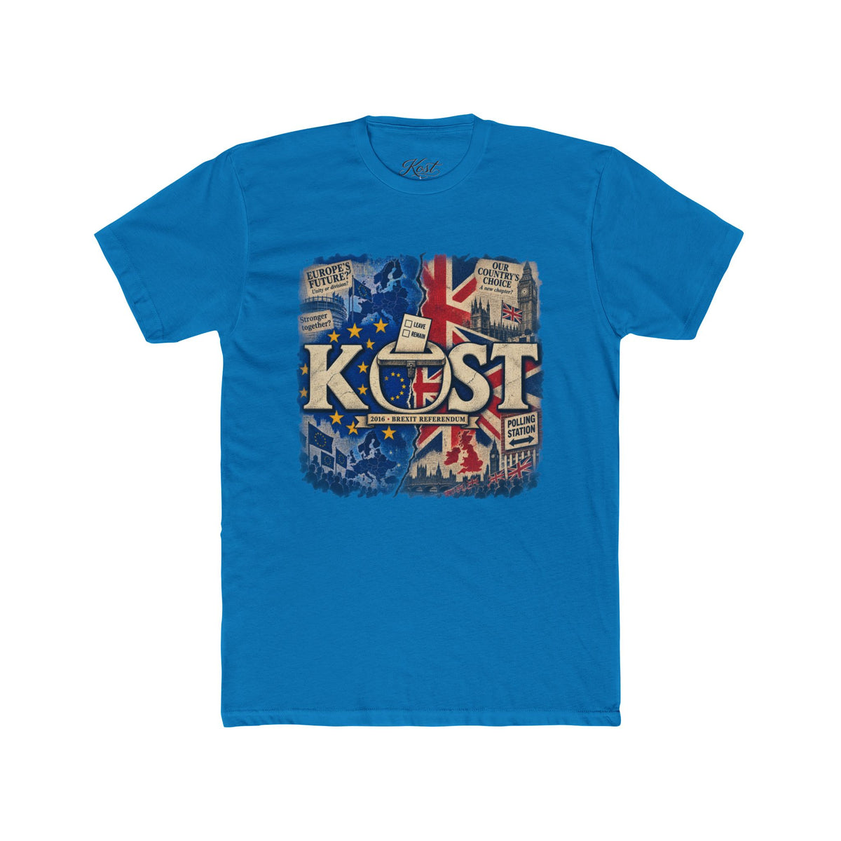 KOST Retro British-Inspired Graphic Tee — Vintage Union Jack Radio Design