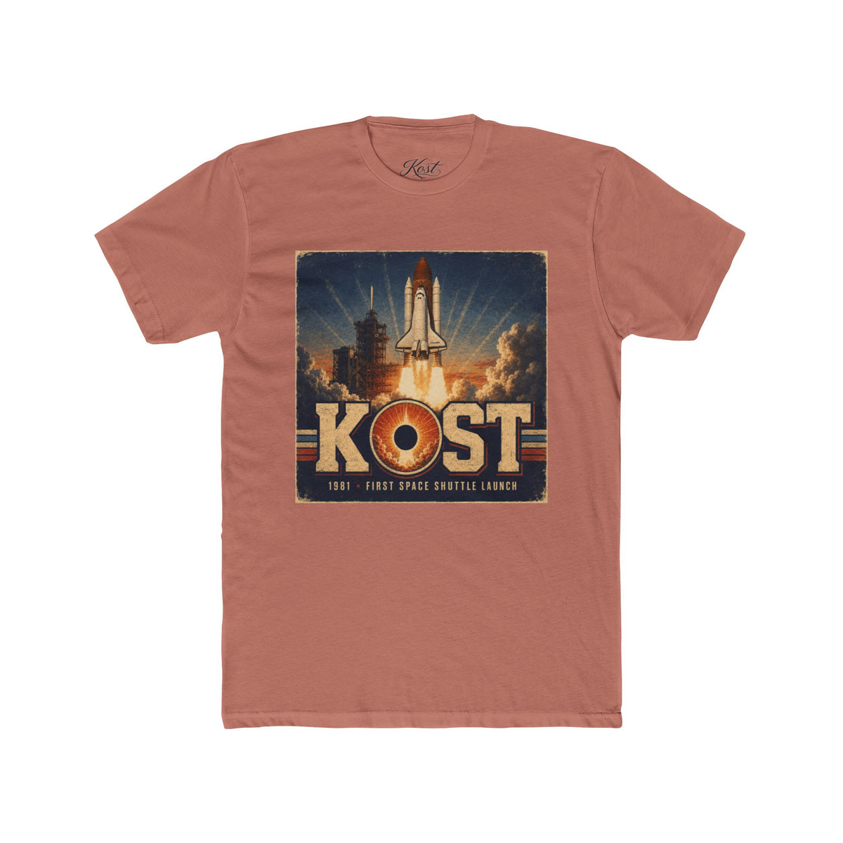 KOST Space Shuttle Retro Tee — Vintage Rocket Launch Graphic T-Shirt