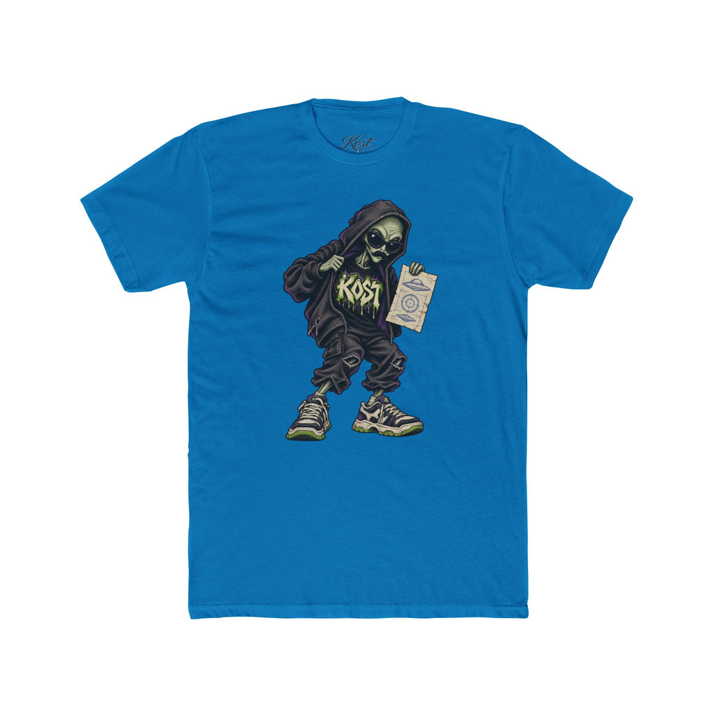 Skull Hood Crew Tee — Grunge Streetwear Graphic T-Shirt with 'Kost' Design