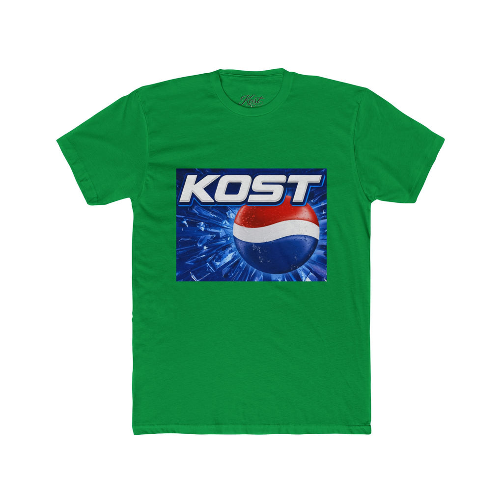 KOST Soda-Style Logo Tee — Retro Blue Pop Graphic T-Shirt