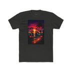 Retro Sunset Beach T-Shirt — 'Coast' Neon Palm Graphic Tee