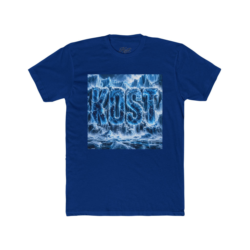 KOST Waterfall Graphic Tee — Blue Wave Texture Crew Shirt