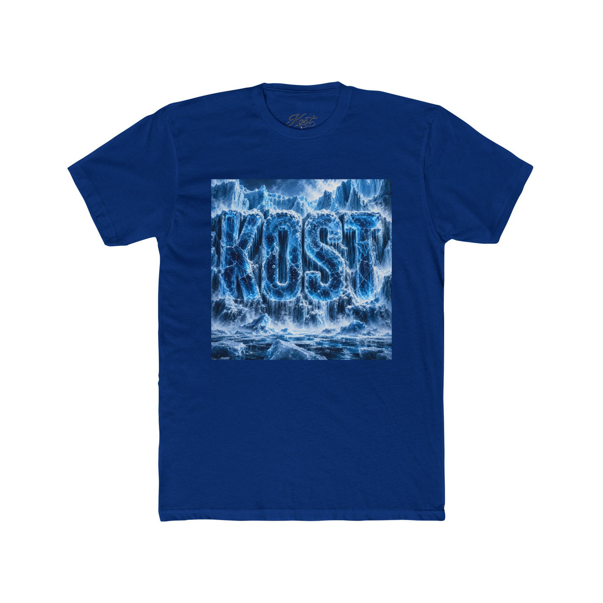 KOST Waterfall Graphic Tee — Blue Wave Texture Crew Shirt