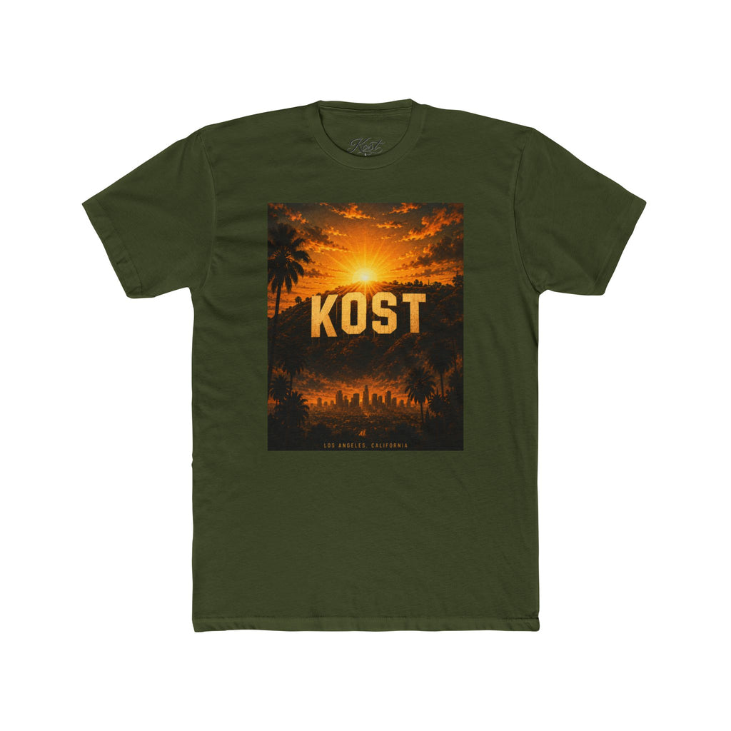 KOST Sunset Graphic Tee — Retro Palm Tree Cityscape T-Shirt