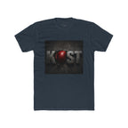 KOST Logo T-Shirt — Distressed Metallic Text with Red Orb Graphic