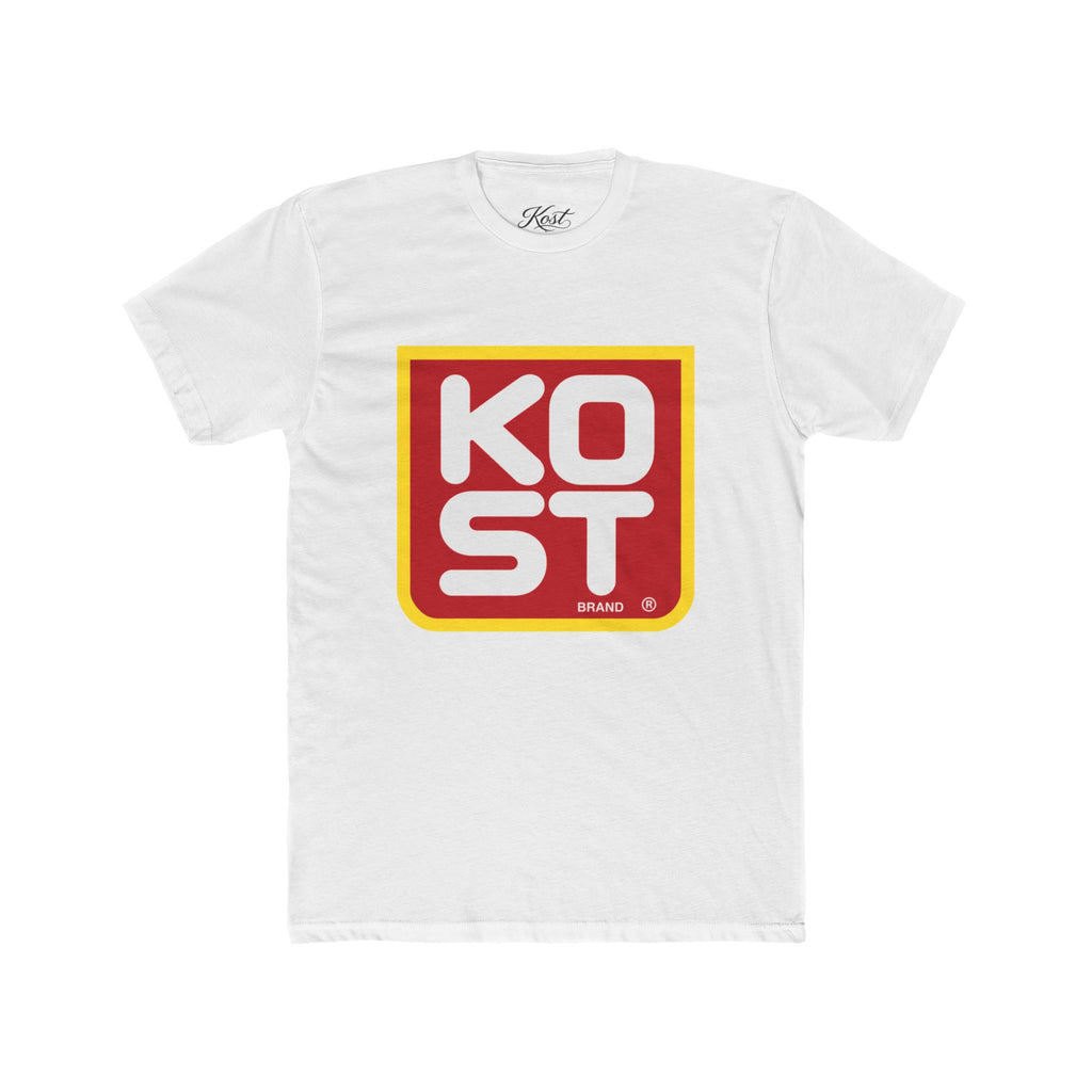 Vintage Retro Logo Tee — "KOST" Bold Square Graphic T-Shirt
