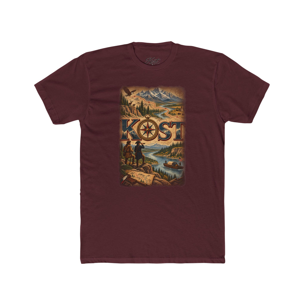 Kost Adventure Tee — Vintage Mountain River Travel Graphic T-Shirt