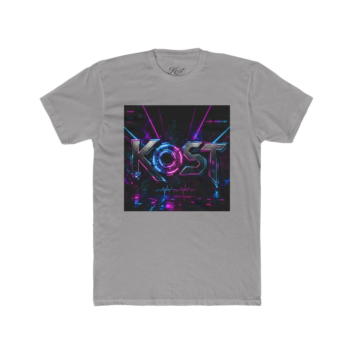 KOSY Neon Geometric Graphic T-Shirt
