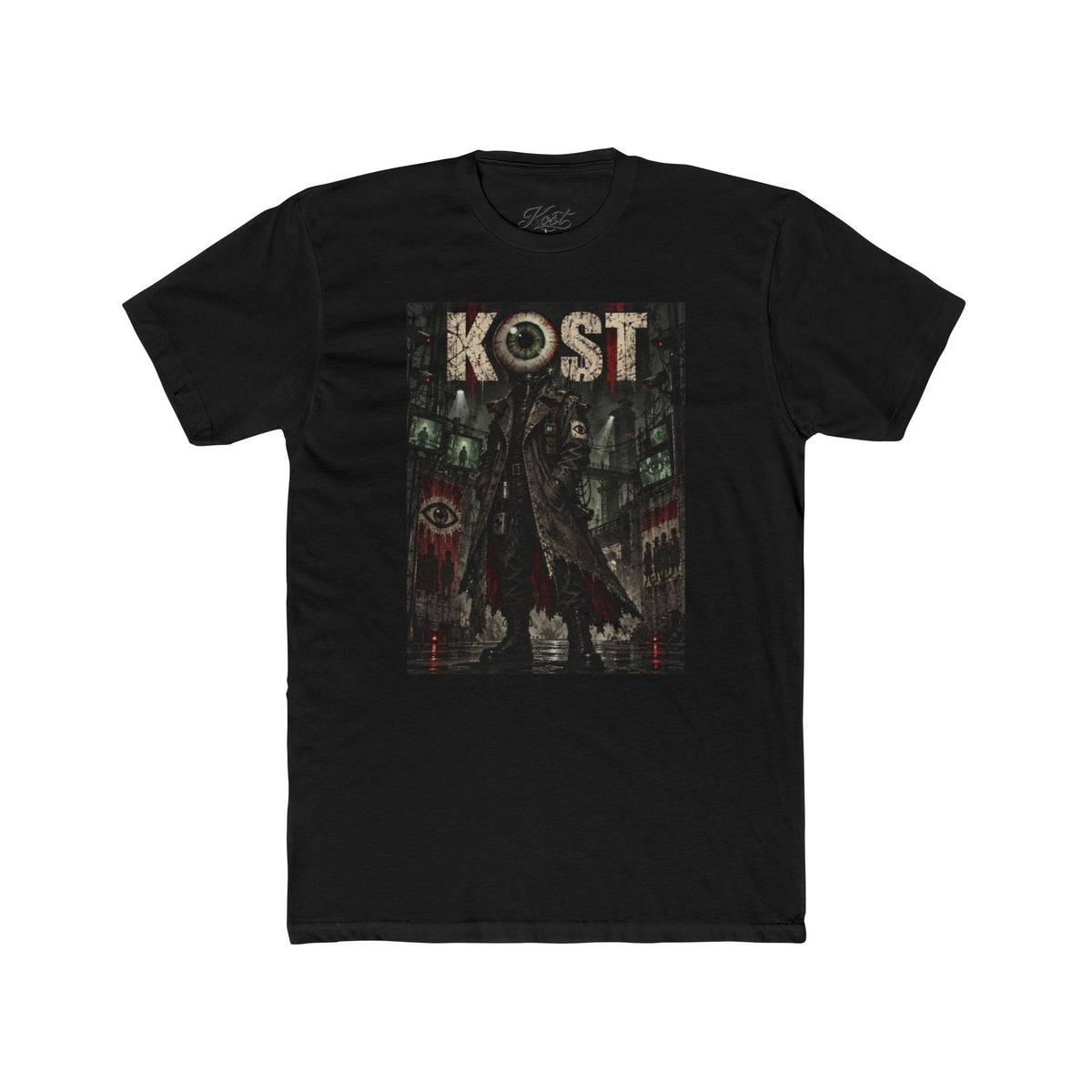 KOST Gothic Black Art Tee — Dark Vintage Band-Style Graphic T-Shirt