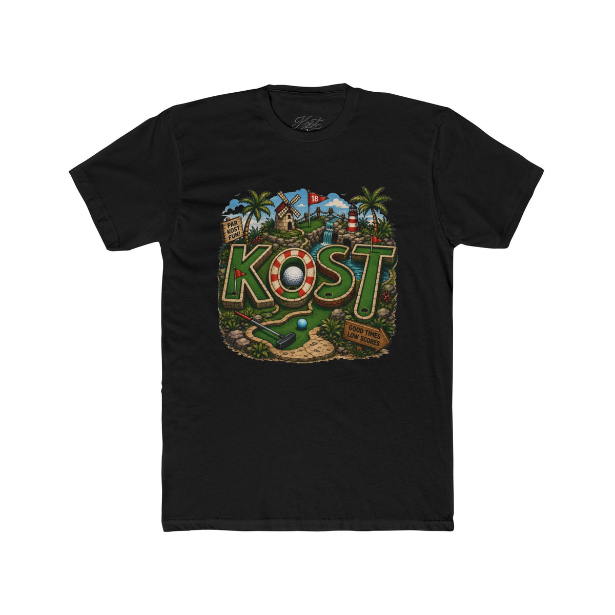KOST Golf Course Graphic Tee — Vintage Island Mini Golf Design