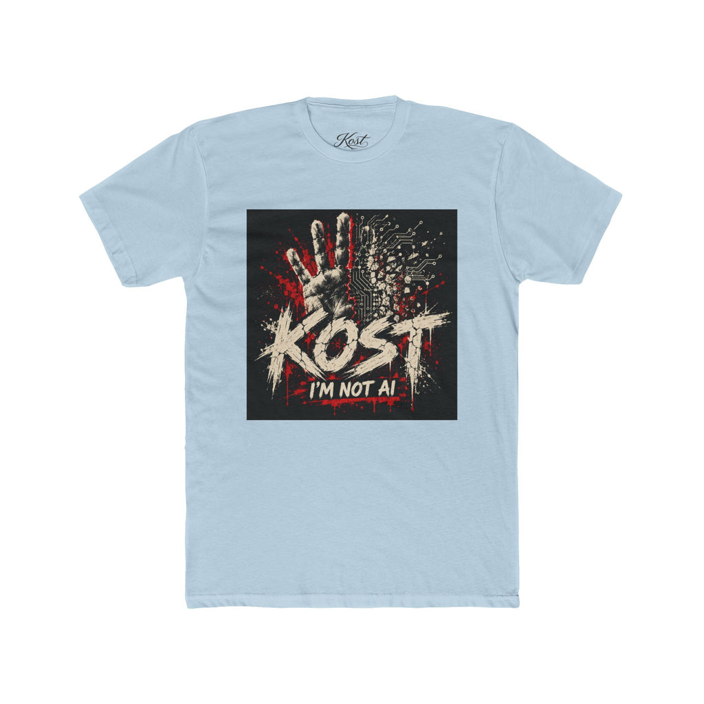 T-Shirt — KOST "I'm Not Al" Graphic Tee (Handprint Horror Design)