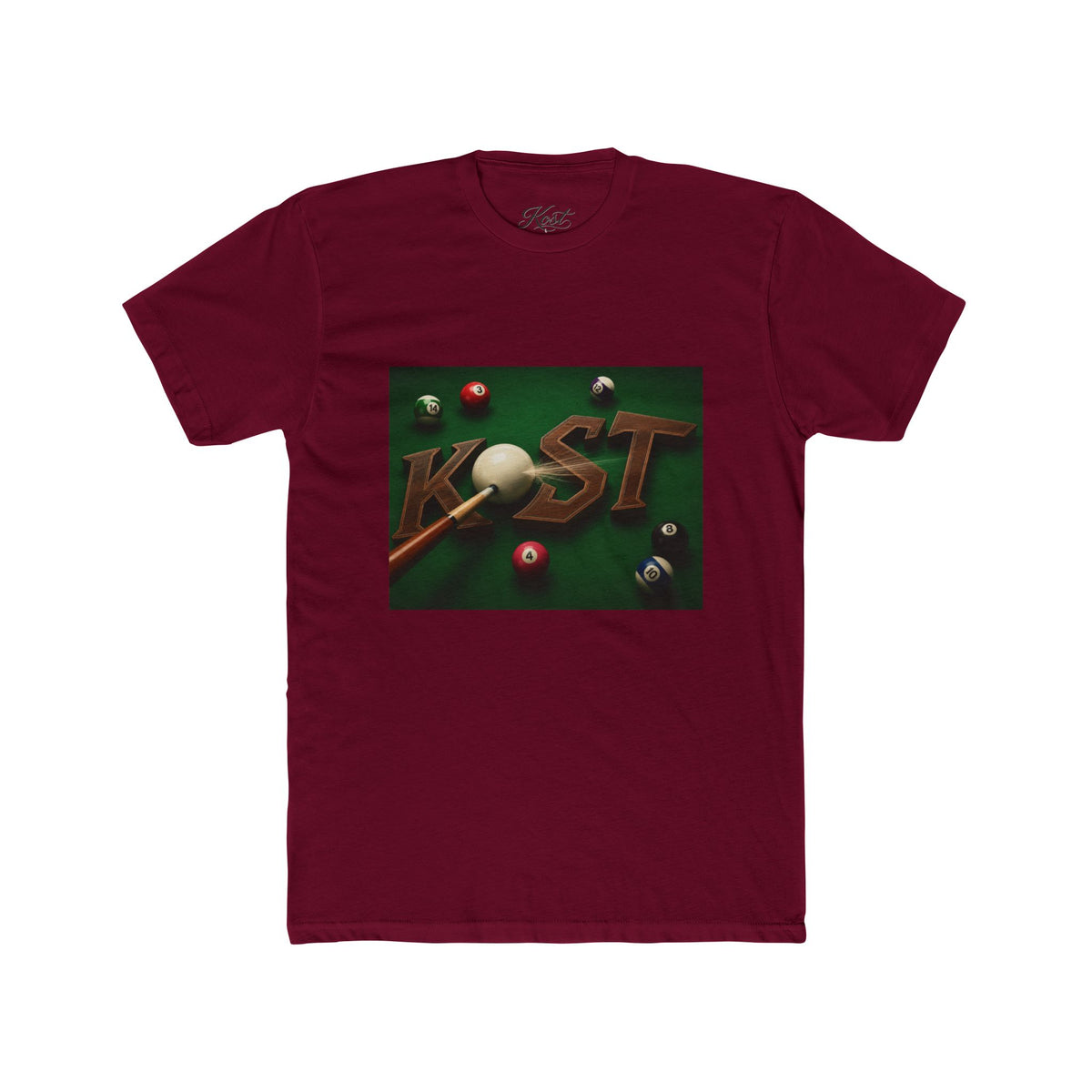 Billiards Pool Table Graphic Tee — 'KIST' 3D Cue Ball Design