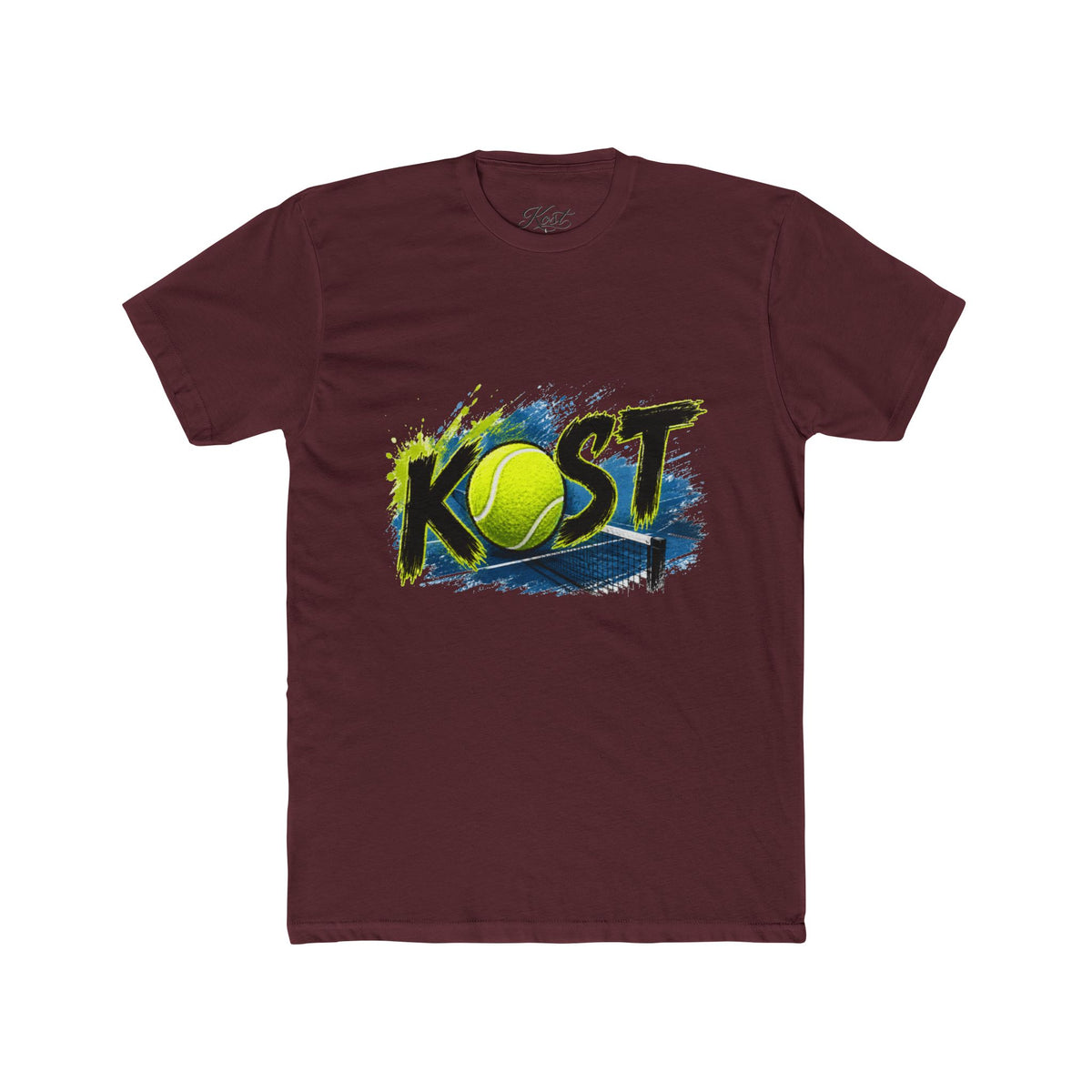 KOST Tennis Logo T‑Shirt — Vintage Brushstroke Tennis Graphic Tee