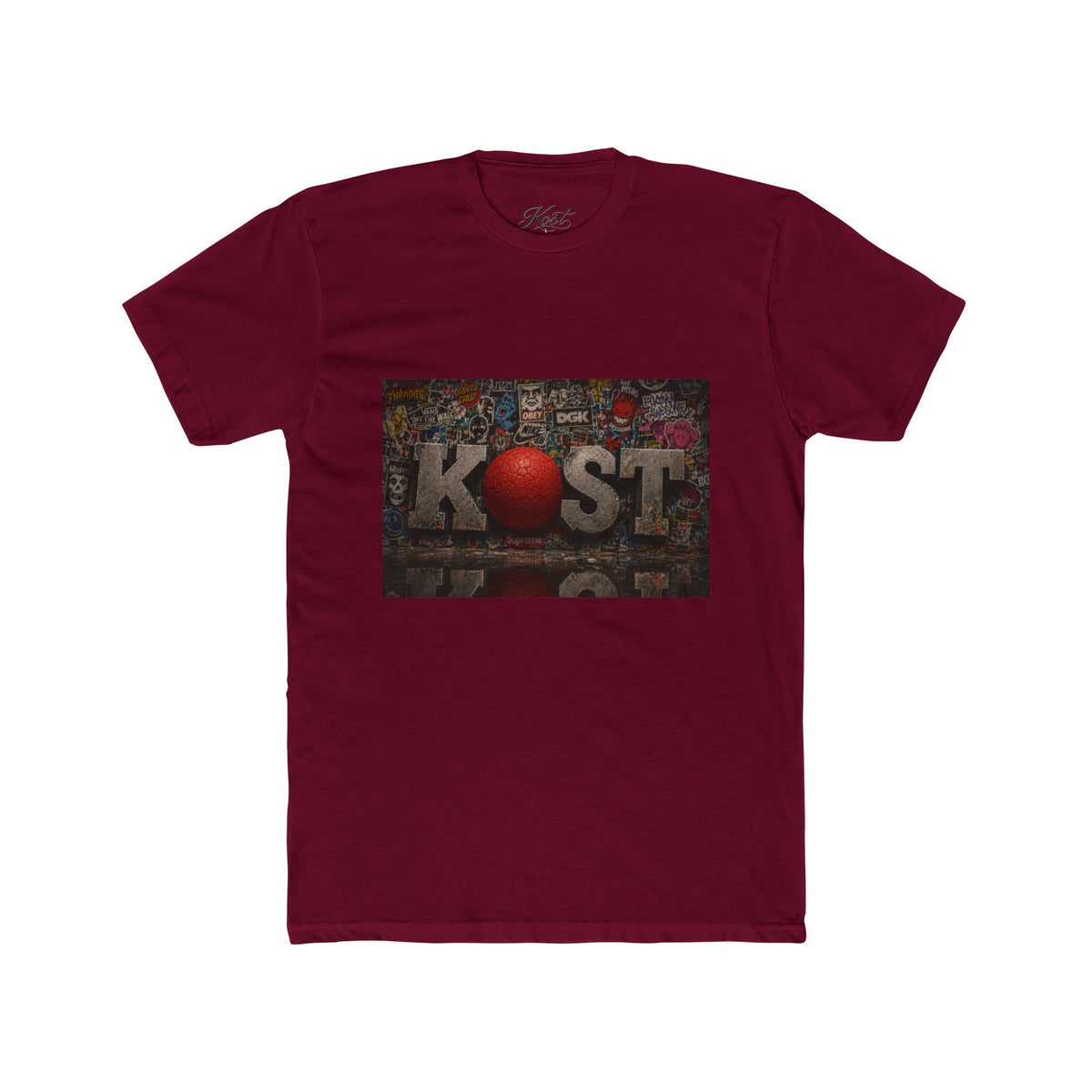 KØST Vintage Sticker Collage Tee — Red Heart Logo Graphic T‑Shirt