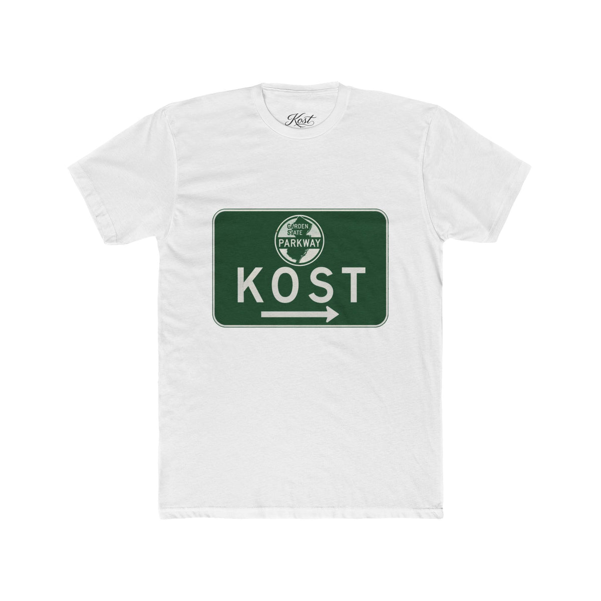 Kost Parkway Road Sign T‑Shirt — Retro Green Route Graphic Tee