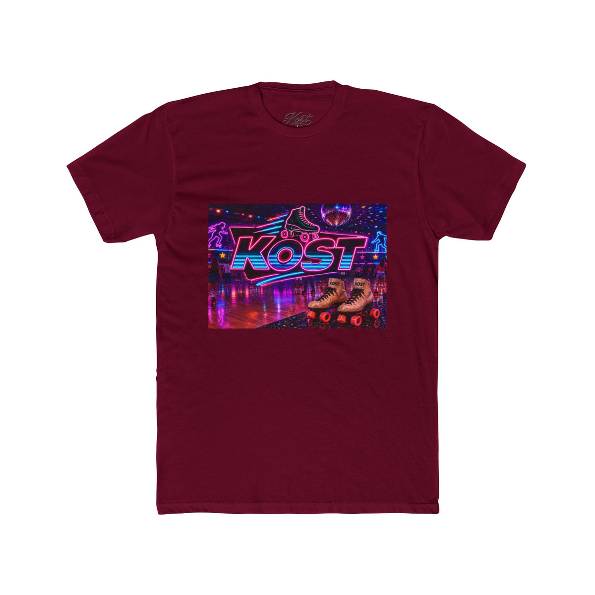 Retro Roller Disco Tee — “KOST” Neon Skate Graphic T-Shirt