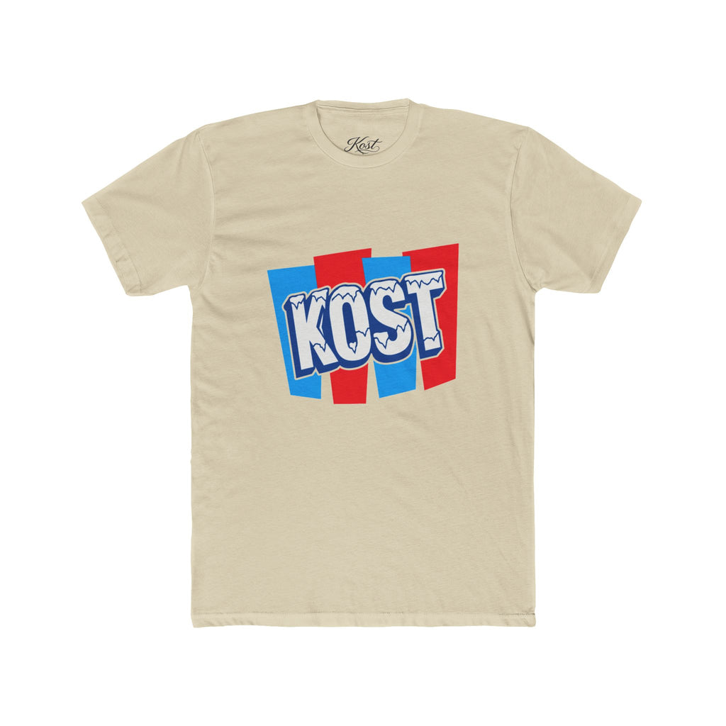 Kost Retro Logo T-Shirt — Red & Blue Graphic Crew Tee