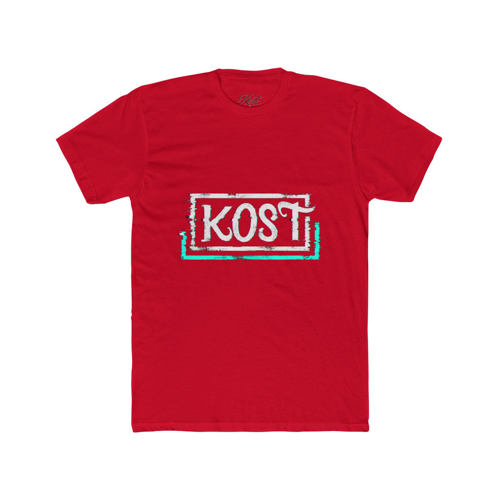 KOSI Retro Outline Logo Tee — White Cotton Crew T-Shirt